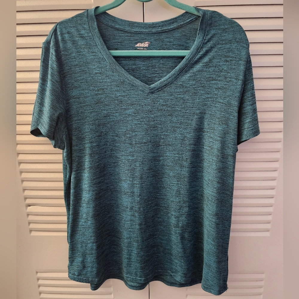 Avia Heathered Teal V-Neck Short Sleeve Tee - XXL